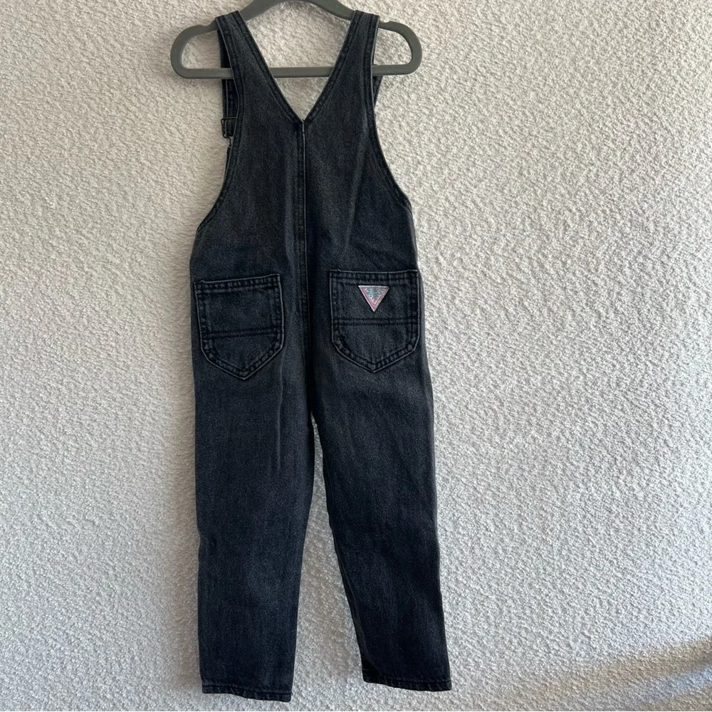 Guess Vintage Retro Black Denim‎ Overalls Toddler 80s/90s Size 3 Years